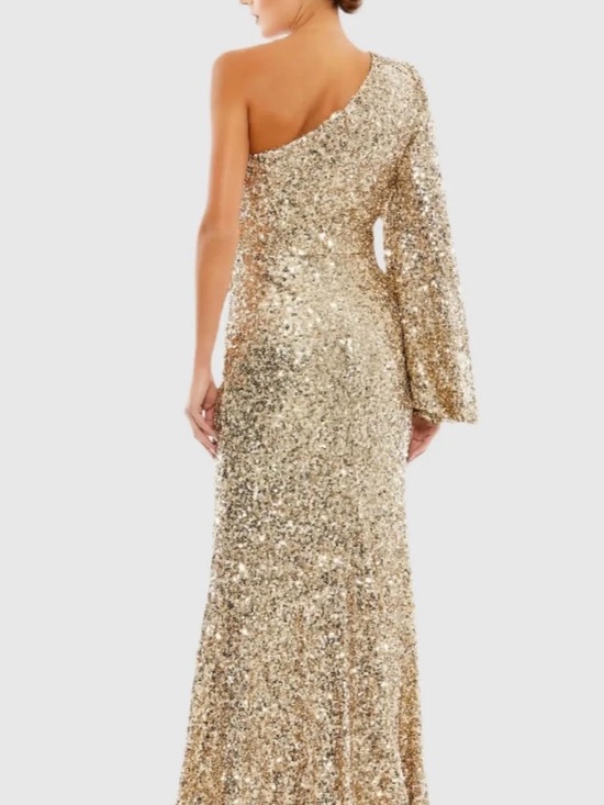 Mac Duggal Dresses & Skirts - Mac Duggal Gold One-Shoulder Sequin Trumpet Gown